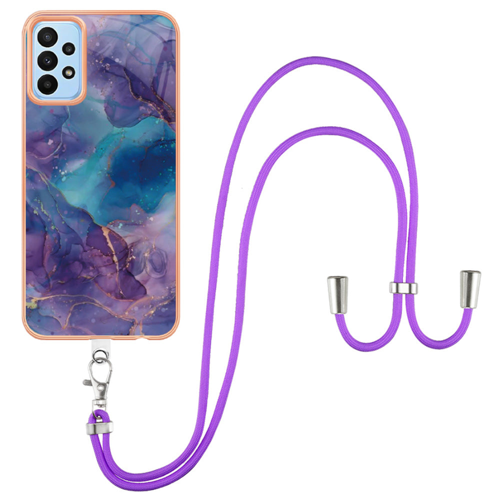 YB IMD Series-18 Style E For Samsung Galaxy A52 4G / 5G / A52s 5G IMD Phone Case 2.0mm TPU Electroplating Marble Pattern Cover with Lanyard YB IMD Series-18 Style E For Samsung Galaxy A52 4G / 5G / A52s 5G IMD Phone Case 2.0mm TPU Electroplating Marble Pattern Cover with Lanyard